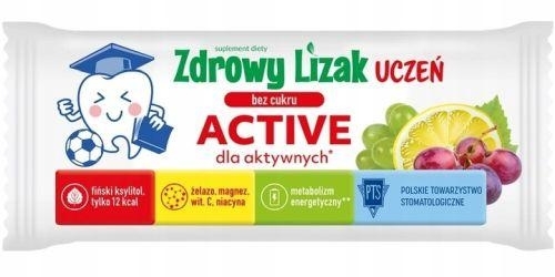Zdjęcie Zdrowy Lizak Uczeń Bez Cukru Active 1SZT