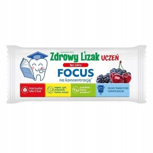 Zdjęcie Zdrowy Lizak Uczeń Bez Cukru Focus 1 szt.