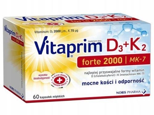 Zdjęcie Vitaprim D3 Forte 2000 + K2, 60 kaps