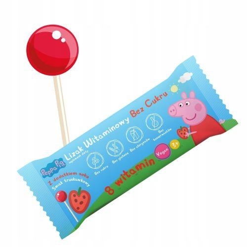Zdjęcie Peppa Pig Lizaki smak truskawkowy witaminowy. 1szt