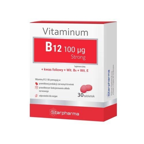 Zdjęcie Vitaminum B12 100 mcg Strong, 30tabl.