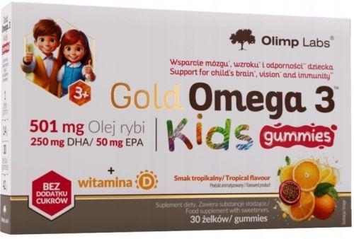 Zdjęcie Olimp Gold Omega 3 Kids Gummies o smaku truskawkowym, 30 szt.